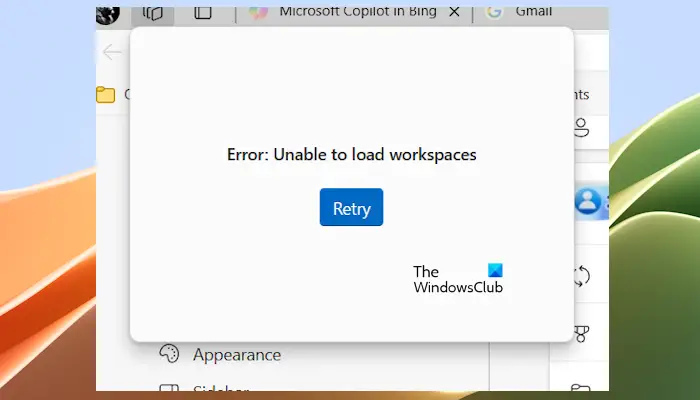 Microsoft Edge Workspaces not working