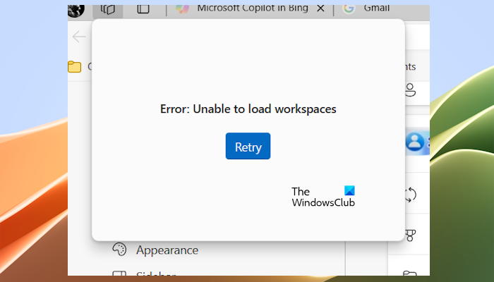 Microsoft Edge Workspaces not working