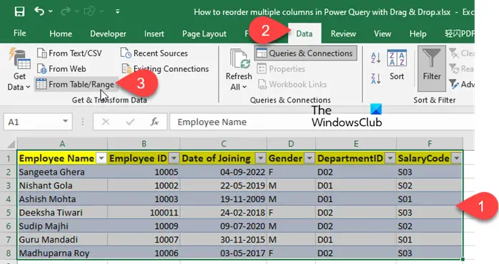 Opening the Power Query Editor
