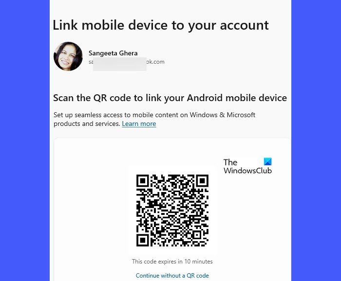 QR code to link Windows and Android