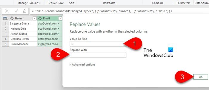 Replace values in Power Query