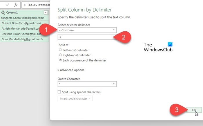 Split data into Columns by Delimeter