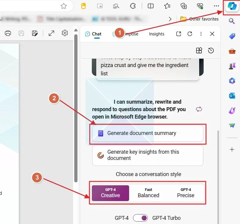 Using Copilot to summarize PDFs in Microsoft Edge
