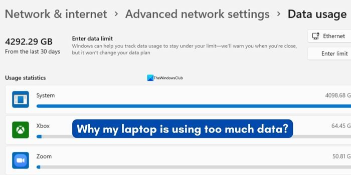 Why my laptop is using too much data