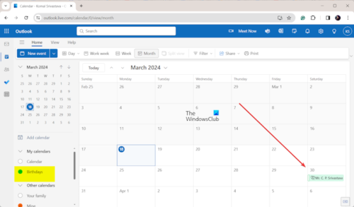 How to create Birthday Calendar in Outlook?