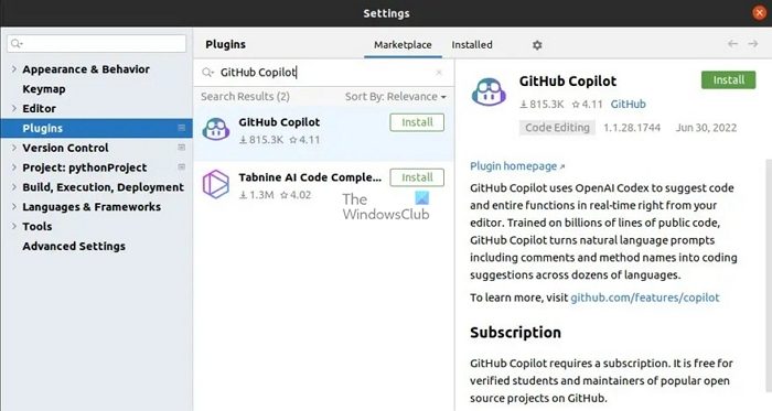 Copilot Python Plugin Install