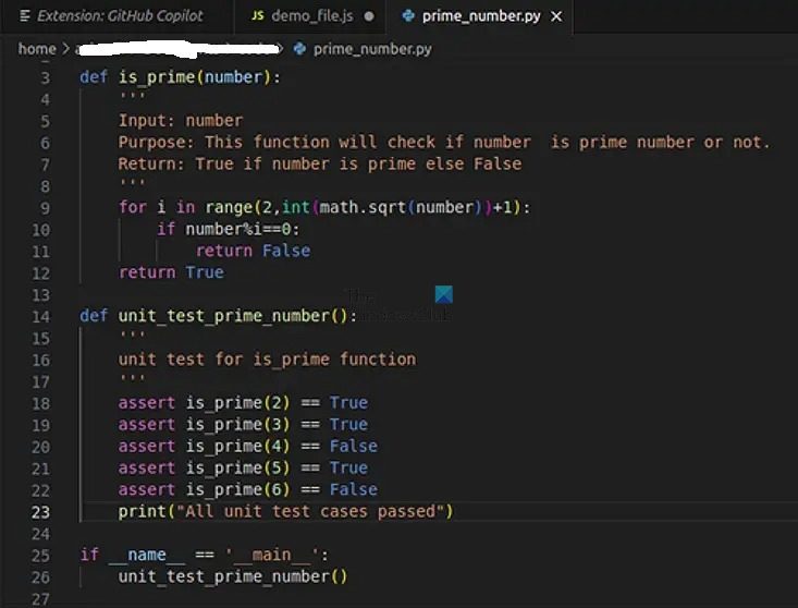 Copilot Unit Test Prime Function