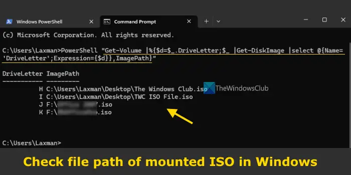 check file path mounted iso windows