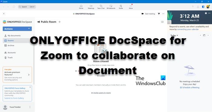 ONLYOFFICE DocSpace for Zoom to collaborate on Document