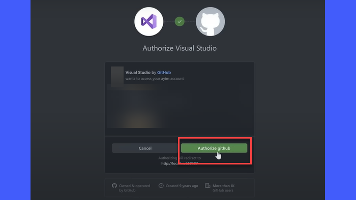 Authorize Copilot to access your Visual Studio 2022