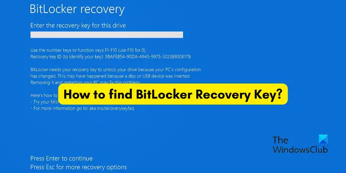 BitLocker Recovery Key lost