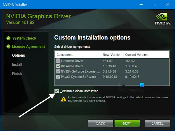 Clean install NVIDIA graphics driver