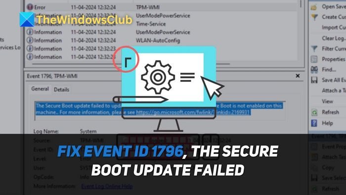 Fix Event ID 1796 The Secure Boot update failed