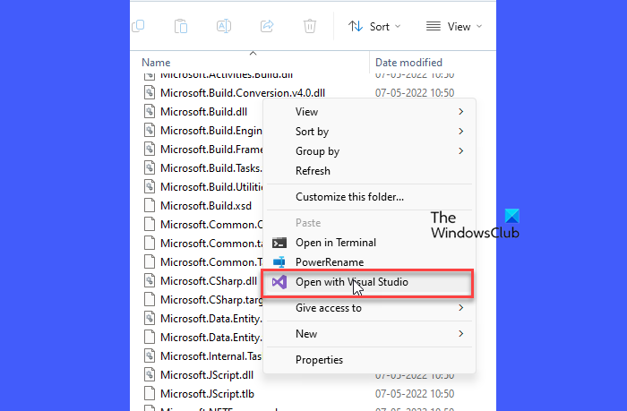 Open DLL with Visual Studio