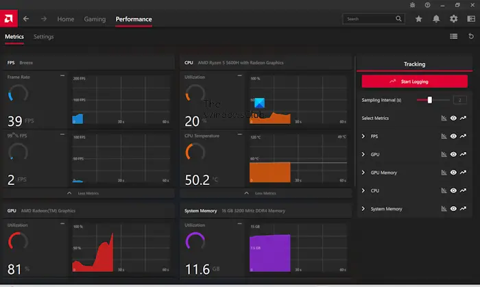 System Performance Metrics AMD Software