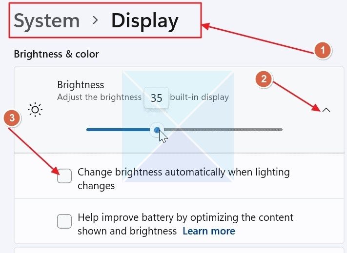 Turn Off Adaptive Brightness In Windows