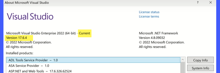 Verify Visual Studio compatibility