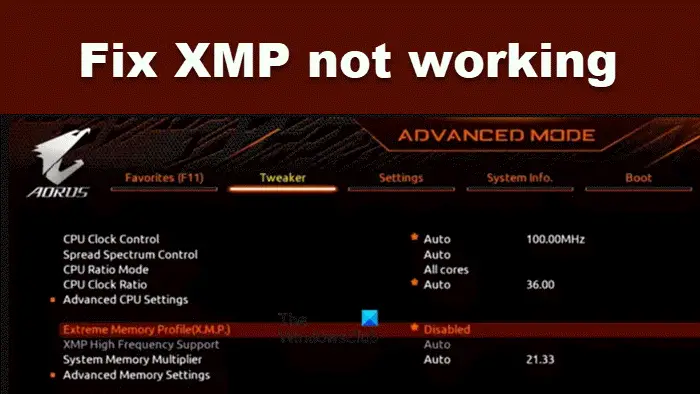 fix XMP not working