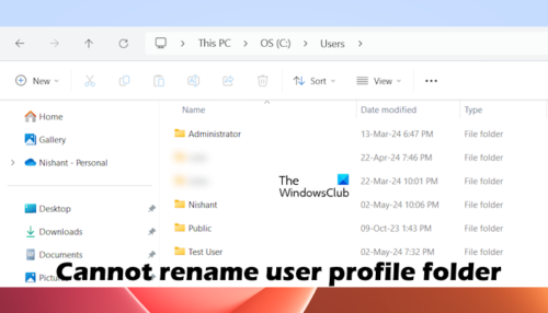 Cannot Rename User Profile Folder In Windows 11 Cannot Rename User Profile Folder In Windows 11