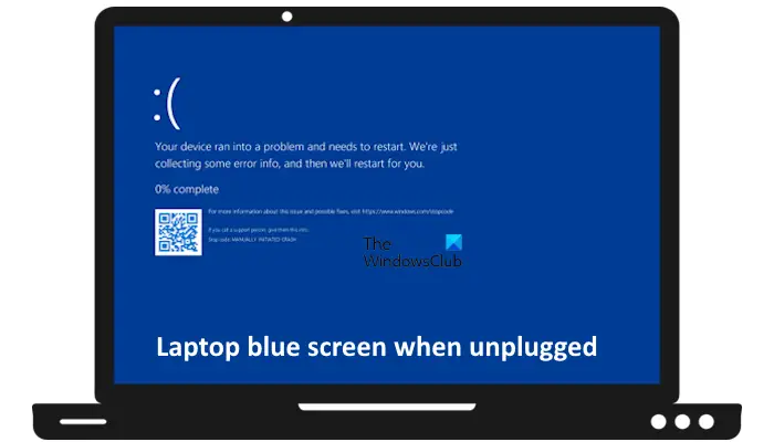 Laptop blue screen when unplugged