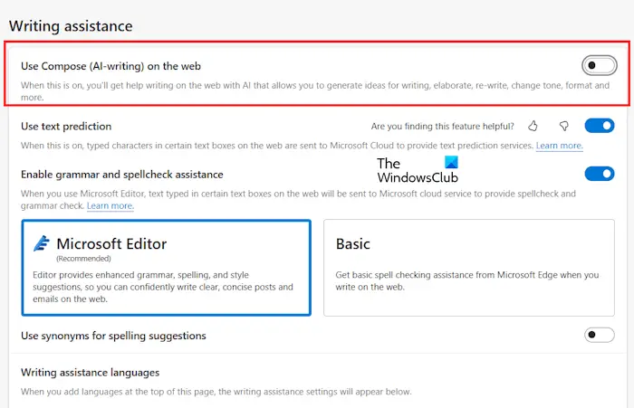 disable Rewrite with Copilot