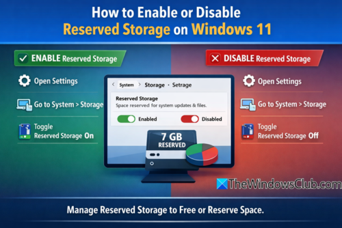 How to enable or disable Reserved Storage in Windows 11