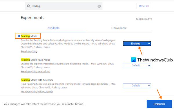 enable reading mode google chrome