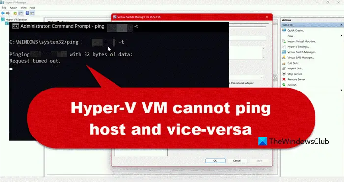 Hyper-V VM cannot ping host and vice-versa
