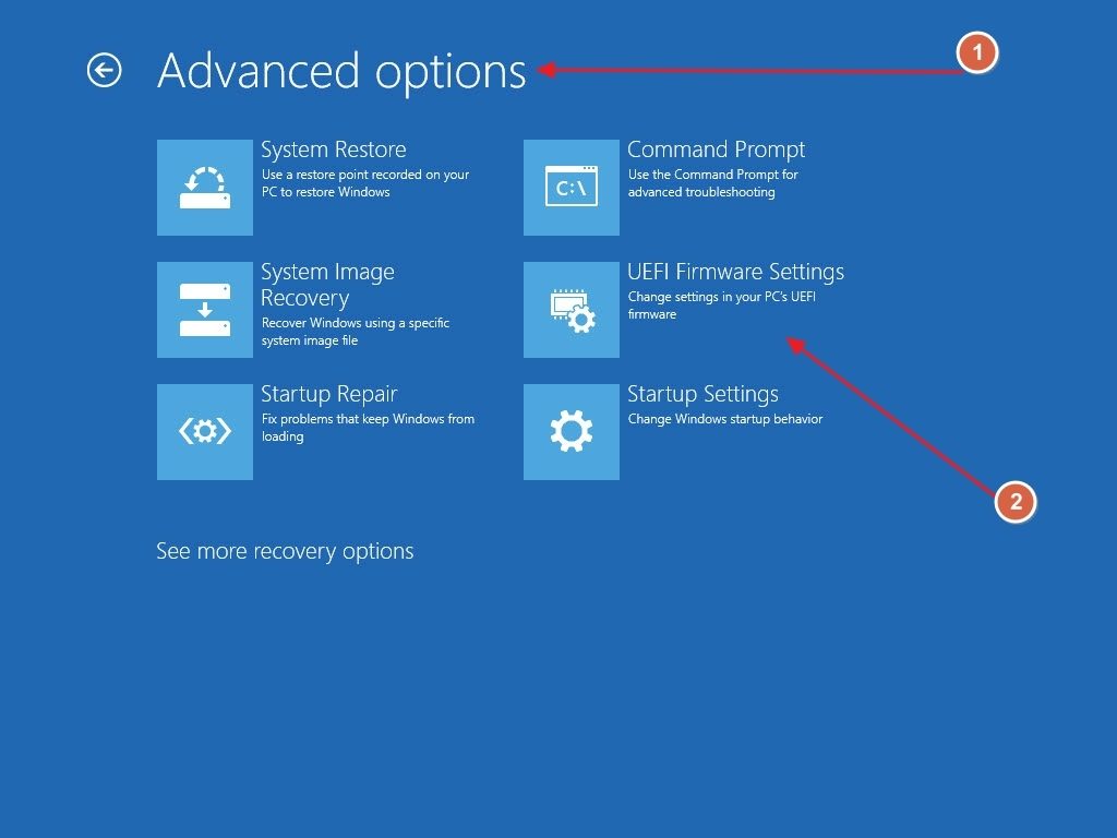 Enter BIOS through Windows Recovery