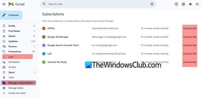 How to unsubscribe from Email in Gmail