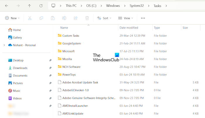 Tasks location in Windows