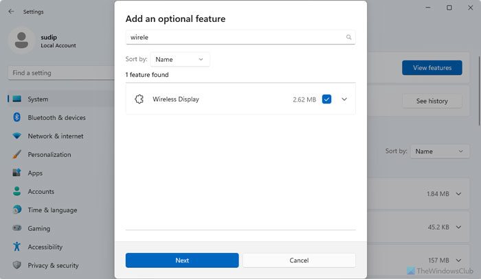 Connect app missing in Windows 11