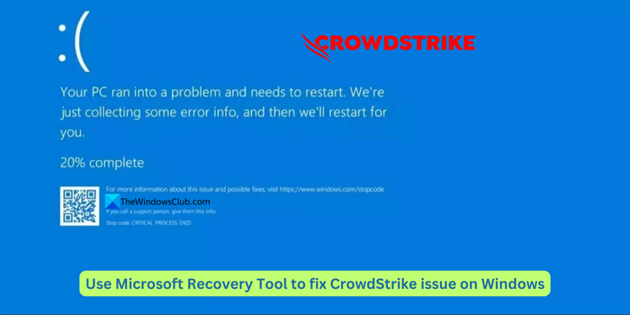 Microsoft Recovery Tool to fix CrowdStrike issue