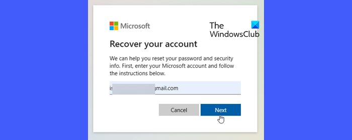 Resetting password using Microsoft Online