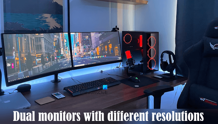Dual monitors with different resolutions