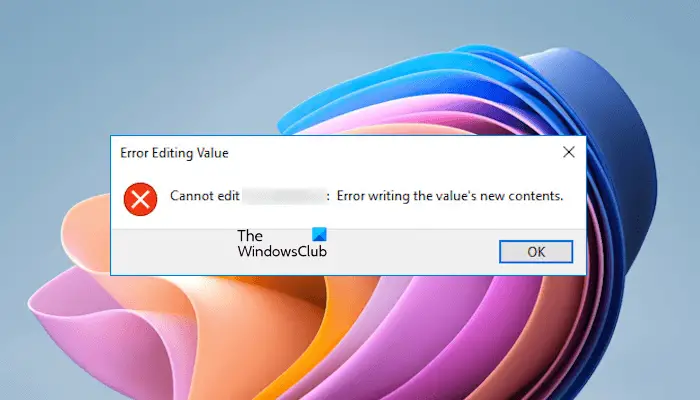 Error writing the value’s new contents