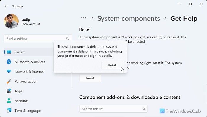 Fix blank Get Help app in Windows 11