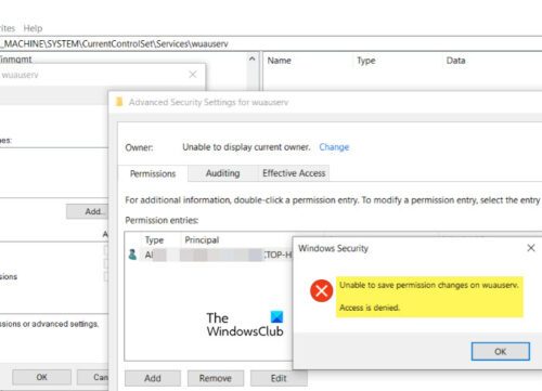Unable to save permission changes, Access is denied in Windows 11
