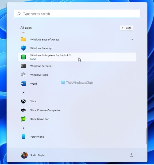 Install Windows Subsystem for Android (WSA) on Windows 11