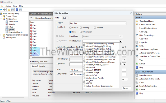 Event Log Check Windows