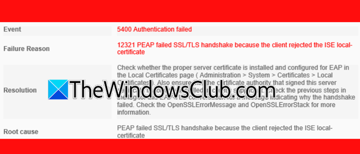 Windows machines fail to complete EAP-TLS authentication with ISE