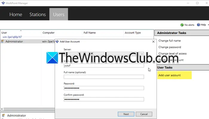 configure MultiPoint Service 