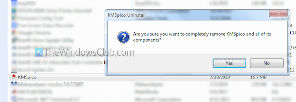 uninstall kmspico from windows pc