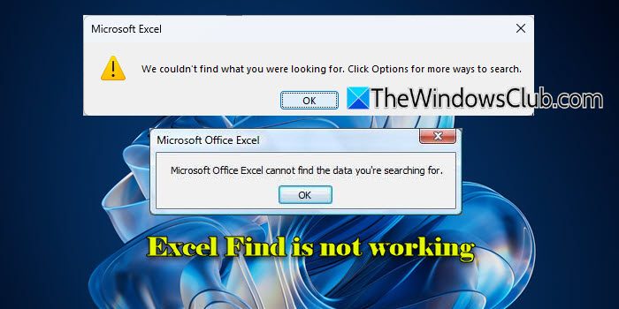 Excel Find is not working