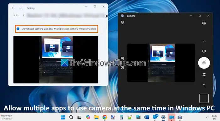 allow apps use camera simultaneously