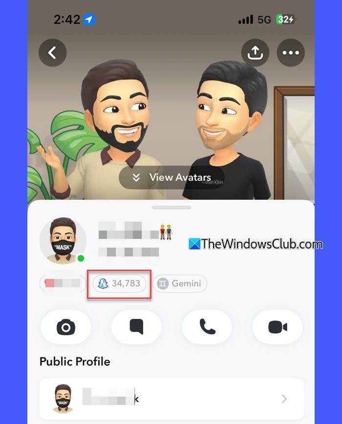 Checking Friends' Snapscore