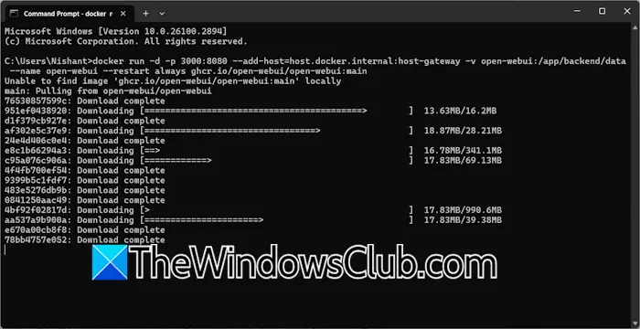 Command to create deepseek web UI