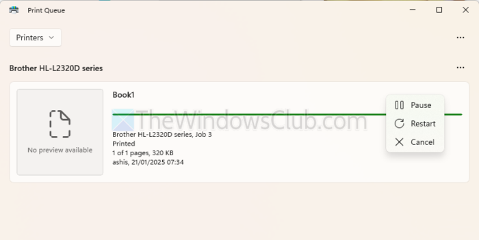 Enable Keep printed documents in Print queue on Windows 11