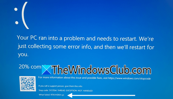 Realtek Audio Driver is causing BSOD
