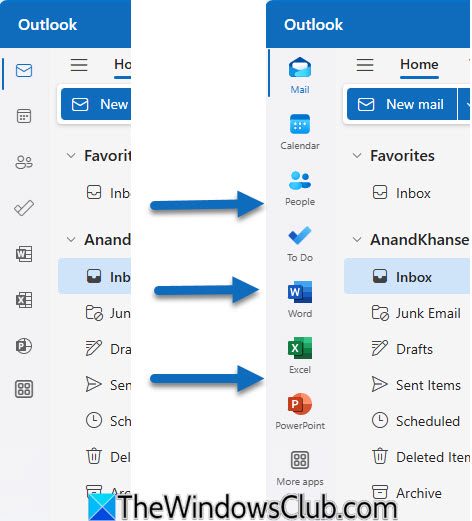 Show or Hide Colorful Icons and App names in Outlook (new) app
